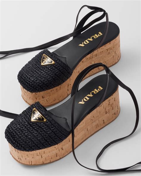 prada crochet wedge sandals|designer Prada flat sandals.